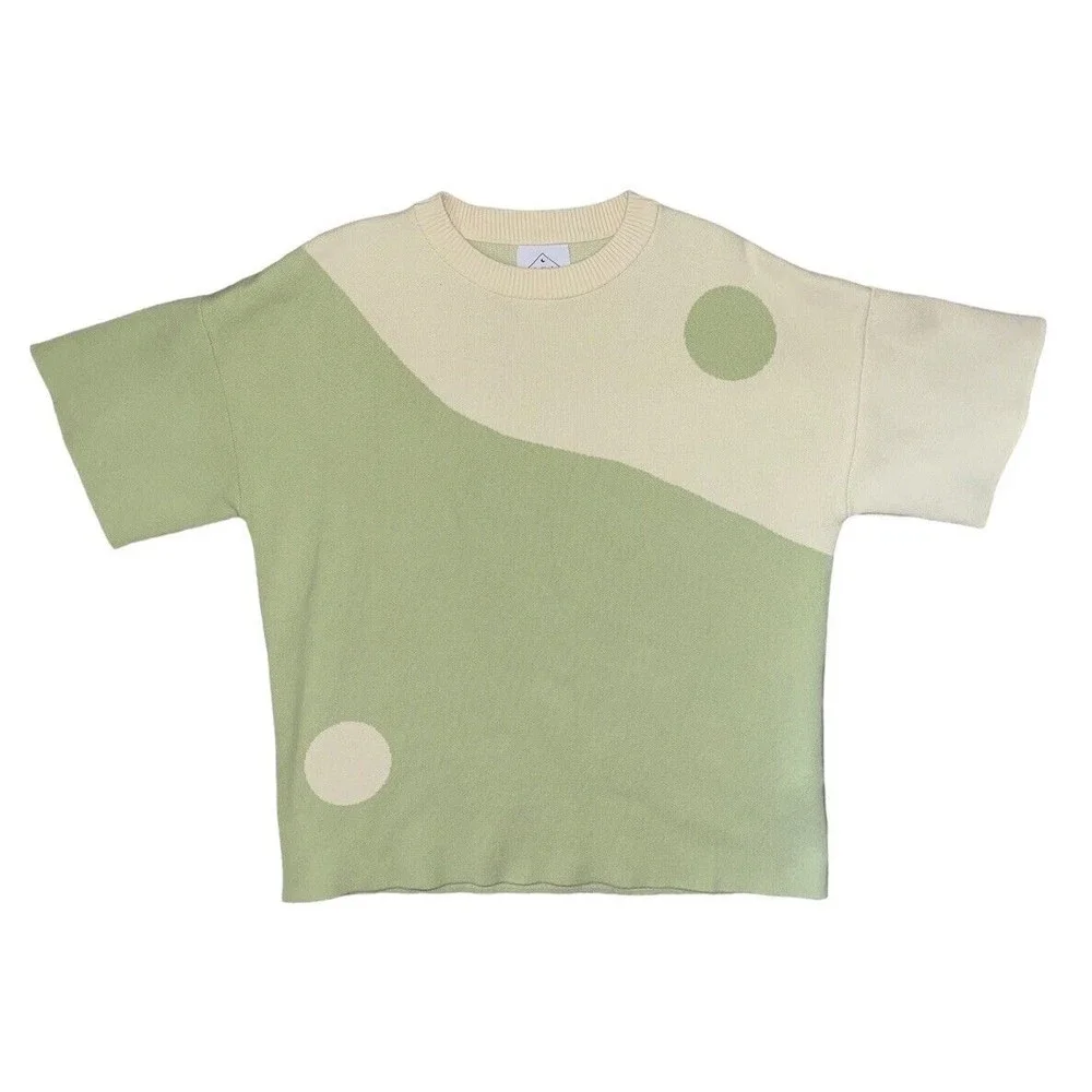 The Wholesome Store Matcha Green Ying Yang Shirt Women’s Medium 100% Cotton - Picture 2 of 7